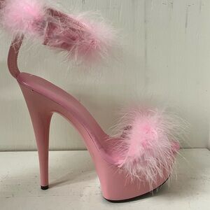 Pink Feather Pumps